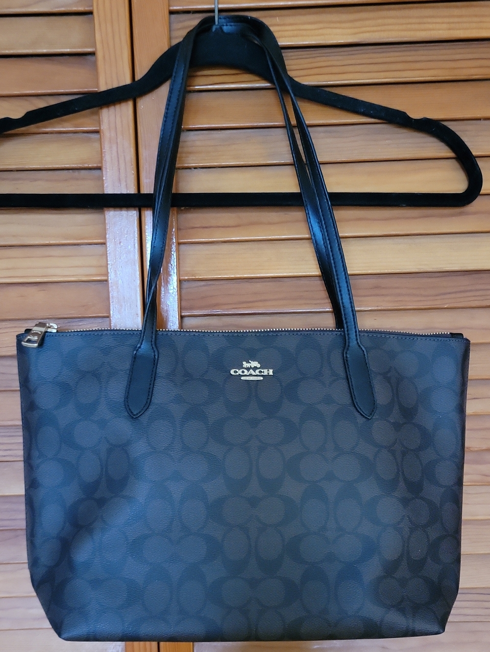 Coach Black/Brown Signature Tote